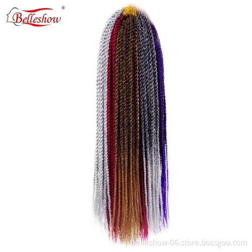 Hot sell 18 inch 30 stands wholesale Crochet Braids  Ombre synthetic crochet extension Senegalese twist hair senegalese twists
